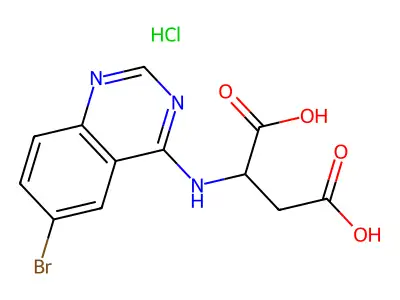 2-[(6-Bromoquinazolin-4-yl)amino]butanedioic acid;hydrochloride structure