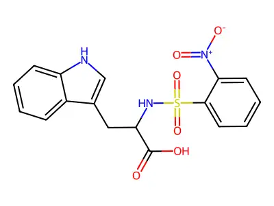 3-(1H-indol-3-yl)-2-[(2-nitrophenyl)sulfonylamino]propanoic acid structure