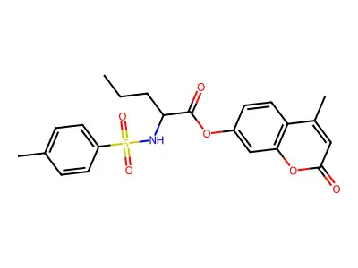 4-methyl-2-oxo-2H-chromen-7-yl N-[(4-methylphenyl)sulfonyl]norvalinate structure