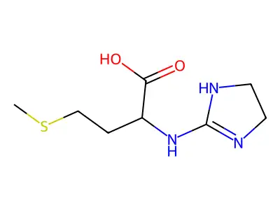 2-(4,5-Dihydro-1H-imidazol-2-ylamino)-4-methylsulfanyl-butyric acid structure