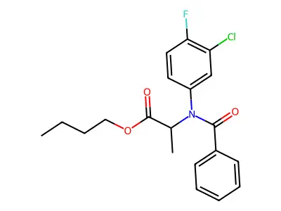 Butyl 2-(benzoyl-3-chloro-4-fluoroanilino)propanoate structure