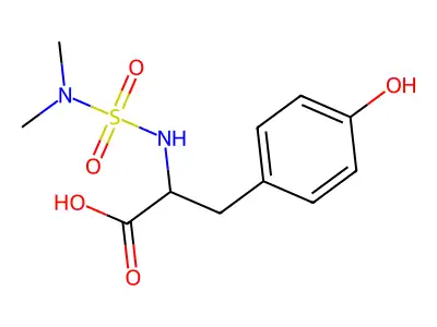 2-[(Dimethylsulfamoyl)amino]-3-(4-hydroxyphenyl)propanoic acid structure