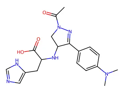 Histidine, N-[1-acetyl-3-[4-(dimethylamino)phenyl]-4,5-dihydro-1H-pyrazol-4-yl]- structure