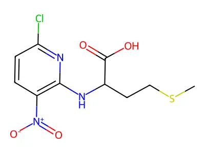 2-[(6-Chloro-3-nitro-2-pyridinyl)amino]-4-(methylsulfanyl)butanoic acid structure