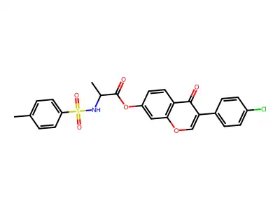3-(4-chlorophenyl)-4-oxo-4H-chromen-7-yl 2-(4-methylphenylsulfonamido)propanoate structure