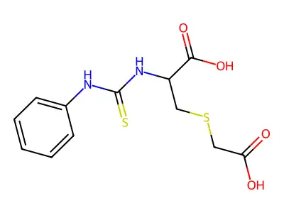 S-(carboxymethyl)-N-(phenylcarbamothioyl)cysteine structure