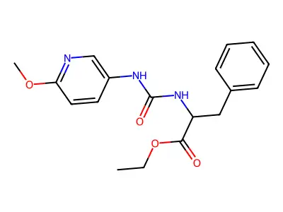 Ethyl 2-(((6-methoxy(3-pyridyl))amino)carbonylamino)-3-phenylpropanoate structure