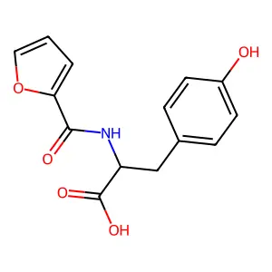 2-(Furan-2-carboxamido)-3-(4-hydroxyphenyl)propanoic acid structure
