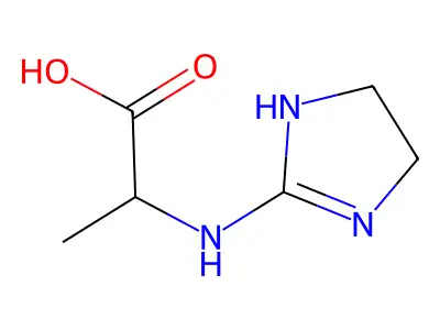 (2S)-2-(4,5-dihydro-1H-imidazol-2-ylamino)propanoic acid structure