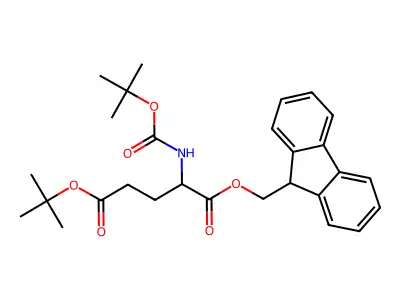 5-tert-butyl 1-(9H-fluoren-9-ylmethyl) N-(tert-butoxycarbonyl)glutamate structure