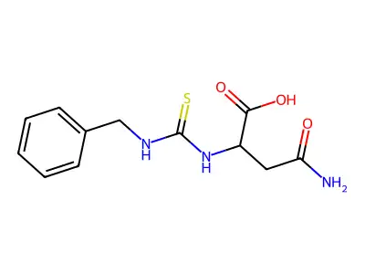 4-Amino-2-(3-benzylthioureido)-4-oxobutanoic acid structure