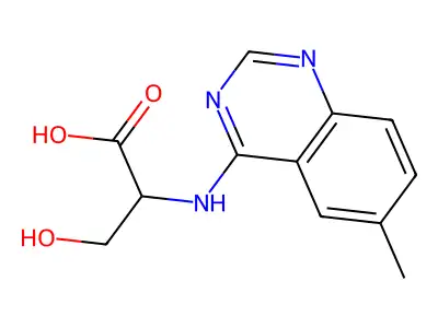 3-Hydroxy-2-((6-methylquinazolin-4-yl)amino)propanoic acid structure