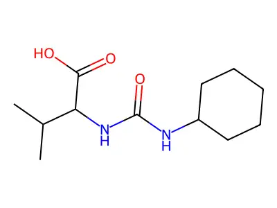 2-{[(Cyclohexylamino)carbonyl]amino}-3-methylbutanoic acid structure