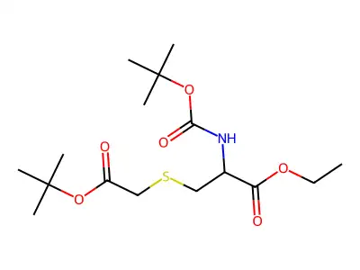 ethyl 2-[(tert-butoxycarbonyl)amino]-3-{[2-(tert-butoxy)-2-oxoethyl]sulfanyl}propanoate structure