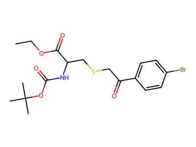 ethyl 3-{[2-(4-bromophenyl)-2-oxoethyl]sulfanyl}-2-[(tert-butoxycarbonyl)amino]propanoate structure