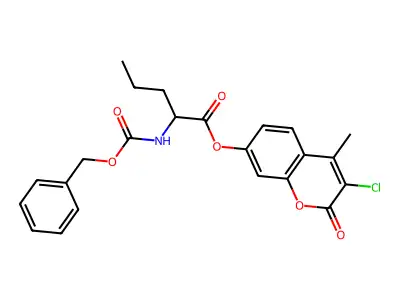 3-chloro-4-methyl-2-oxo-2H-chromen-7-yl 2-{[(benzyloxy)carbonyl]amino}pentanoate structure