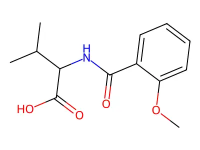 2-((2-Methoxyphenyl)formamido)-3-methylbutanoic acid structure