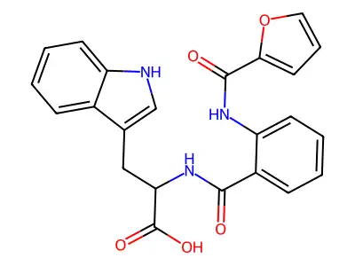 N-({2-[(furan-2-ylcarbonyl)amino]phenyl}carbonyl)tryptophan structure
