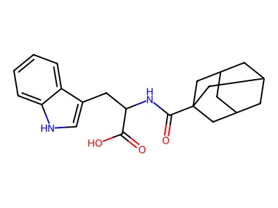 2-[(Adamantane-1-carbonyl)-amino]-3-(1H-indol-3-yl)-propionic acid structure