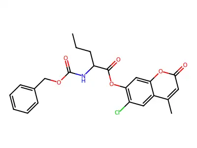 6-chloro-4-methyl-2-oxo-2H-chromen-7-yl N-[(benzyloxy)carbonyl]norvalinate structure