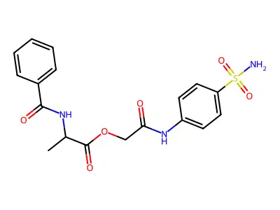 2-oxo-2-[(4-sulfamoylphenyl)amino]ethyl N-(phenylcarbonyl)alaninate structure
