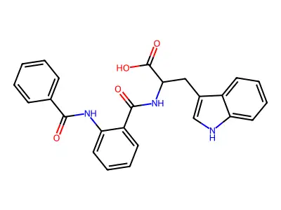 N-({2-[(phenylcarbonyl)amino]phenyl}carbonyl)tryptophan structure