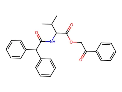 Valine, N-(2,2-diphenylacetyl)-, 2-oxo-2-phenylethyl ester structure