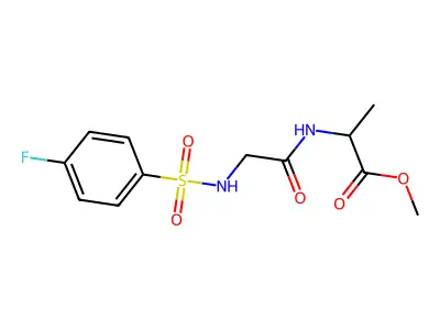 Methyl 2-[(2-{[(4-fluorophenyl)sulfonyl]amino}acetyl)amino]propanoate structure