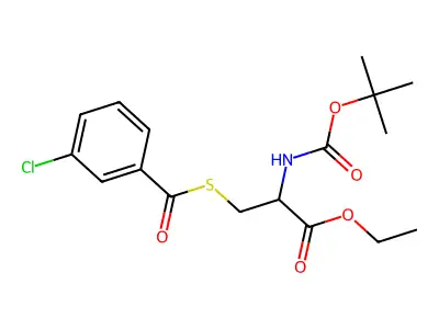 Ethyl 2-[(tert-butoxycarbonyl)amino]-3-[(3-chlorobenzoyl)sulfanyl]propanoate structure