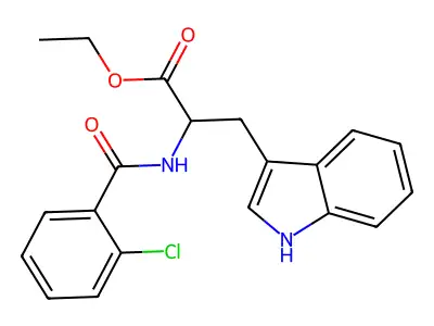 ethyl 2-[(2-chlorobenzoyl)amino]-3-(1H-indol-3-yl)propanoate structure