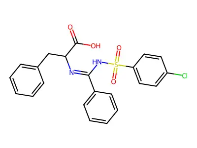 N-[(Z)-{[(4-chlorophenyl)sulfonyl]imino}(phenyl)methyl]phenylalanine structure