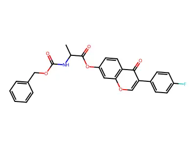 3-(4-fluorophenyl)-4-oxo-4H-chromen-7-yl N-[(benzyloxy)carbonyl]alaninate structure