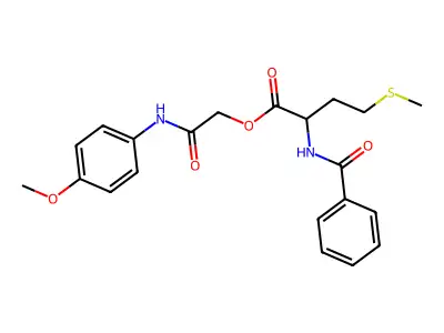 2-[(4-methoxyphenyl)amino]-2-oxoethyl N-(phenylcarbonyl)methioninate structure