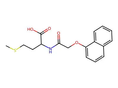 N-[(naphthalen-1-yloxy)acetyl]methionine structure