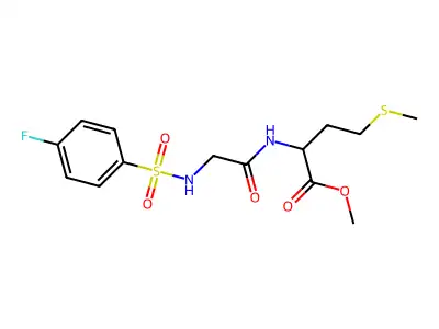 methyl 2-[(2-{[(4-fluorophenyl)sulfonyl]amino}acetyl)amino]-4-(methylsulfanyl)butanoate structure