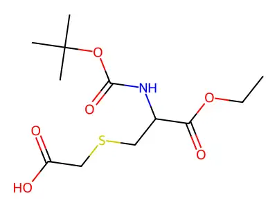 2-({2-[(Tert-butoxycarbonyl)amino]-3-ethoxy-3-oxopropyl}sulfanyl)acetic acid structure