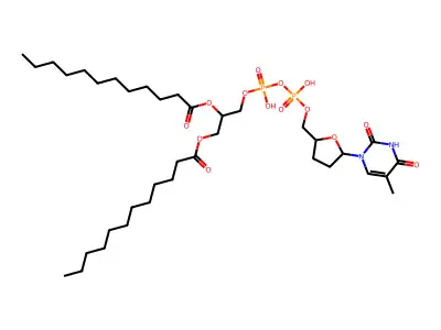 3'-Deoxythymidine diphosphate dimyristoylglycerol structure