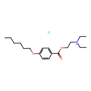 Benzoic acid, 4-(hexyloxy)-, 2-(diethylamino)ethyl ester, hydrochloride (1:1) structure