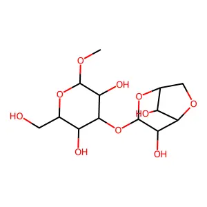 methyl 3-O-(3,6-anhydrogalactopyranosyl)galactopyranoside structure