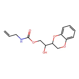 1,2-Ethanediol, 1-(1,4-benzodioxan-2-yl)-, 2-(allylcarbamate) structure