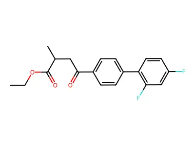 Ethyl (+-)-2',4'-difluoro-alpha-methyl-gamma-oxo-(1,1'-biphenyl)-4-butanoate structure