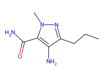 4-Amino-1-methyl-5-propyl-1H-pyrazole-3-carboxamide structure
