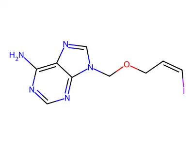 9-(3-碘丙烯-2-氧甲基)嘌呤-6-胺 structure