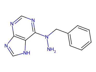 1-benzyl-1-(7H-purin-6-yl)hydrazine structure