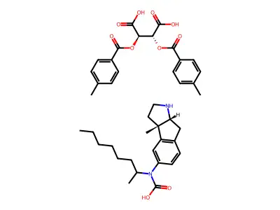 Carbamic acid, heptyl-, 1,2,3,3a,8,8a-hexahydro-1,3a-dimethylindeno(2,1-b)pyrrol-5-yl ester, cis-(+-)-, (R-(R*,R*))-2,3-bis((4-methylbenzoyl)oxy)butanedioate (1:1) structure