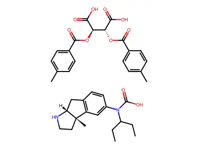 Carbamic acid, propyl-, 1-ethyl-1,2,3,3a,8,8a-hexahydro-3a-methylindeno(2,1-b)pyrrol-5-yl ester, cis-(+-)-, (R-(R*,R*))-2,3-bis((4-methylbenzoyl)oxy)butanedioate (1:1) structure
