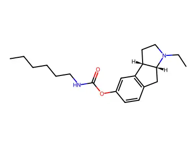 cis-(+-)-1-Ethyl-1,2,3,3a,8,8a-hexahydroindeno(2,1-b)pyrrol-5-yl hexylcarbamate structure