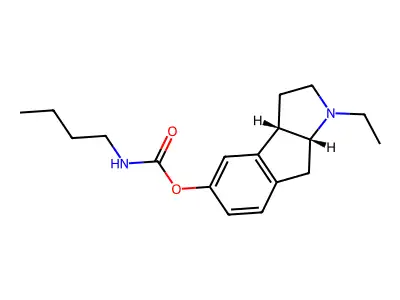 cis-(+-)-1-Ethyl-1,2,3,3a,8,8a-hexahydroindeno(2,1-b)pyrrol-5-yl butylcarbamate structure