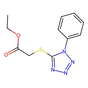 Ethyl 2-(1-phenyltetrazol-5-yl)sulfanylacetate structure