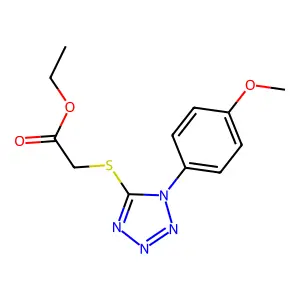 Ethyl 2-[[1-(4-methoxyphenyl)-1H-tetrazol-5-yl]thio]acetate structure